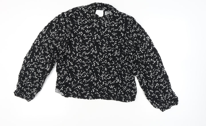 Zara Women’s Black Floral Puff Sleeve Blouse Size M