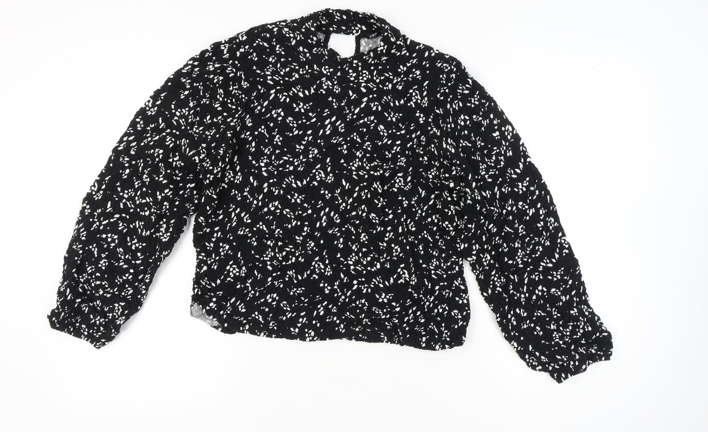 Zara Women’s Black Floral Puff Sleeve Blouse Size M