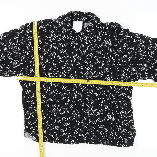 Zara Women’s Black Floral Puff Sleeve Blouse Size M