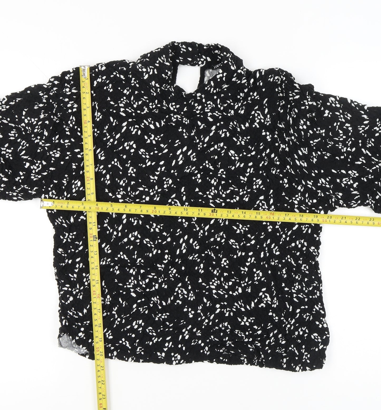 Zara Women’s Black Floral Puff Sleeve Blouse Size M