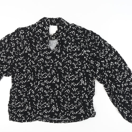 Zara Women’s Black Floral Puff Sleeve Blouse Size M