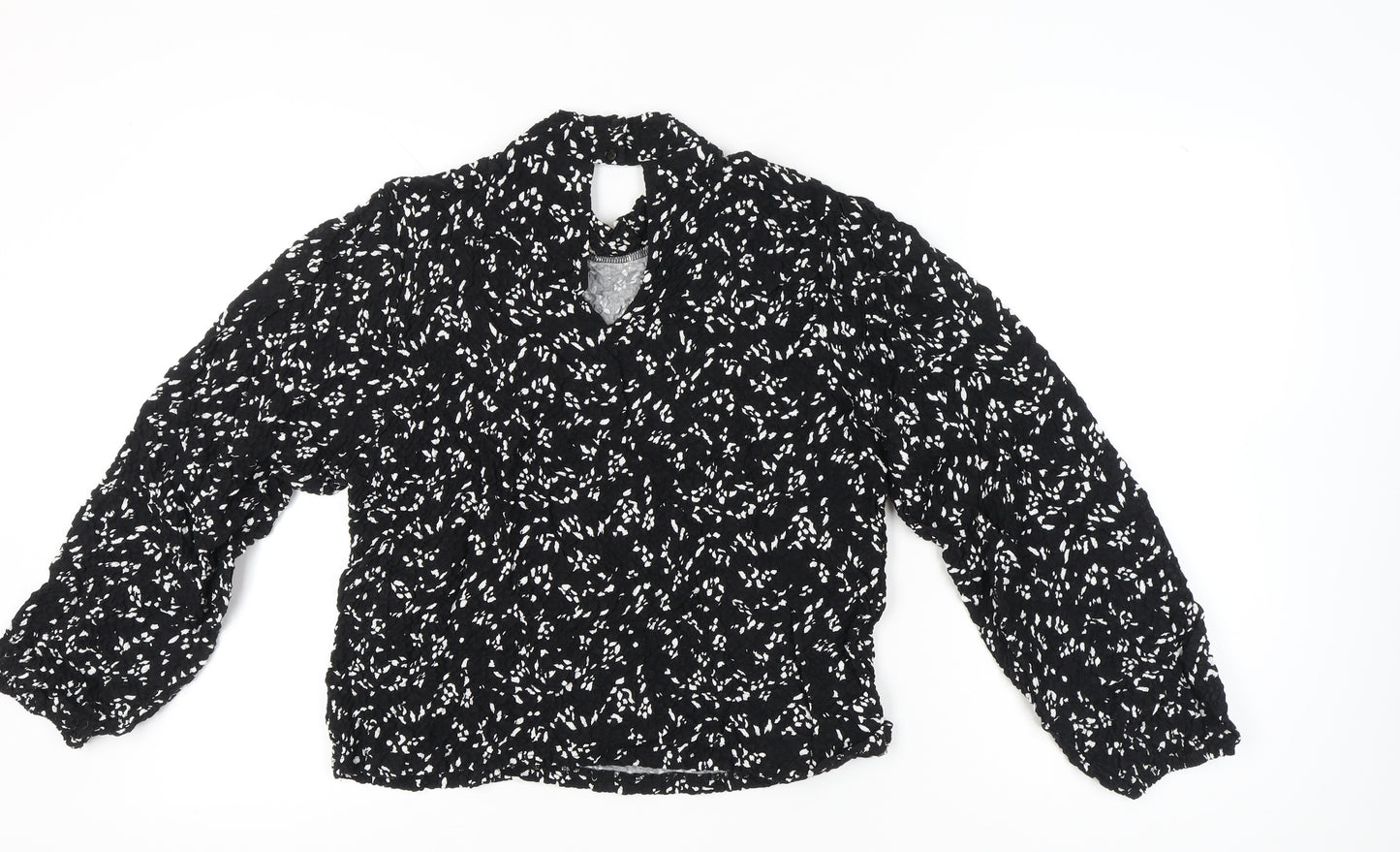 Zara Women’s Black Floral Puff Sleeve Blouse Size M