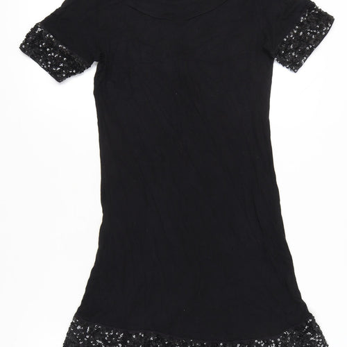 Vero Moda Womens Black M Shift Dress Sequin Accents Party Cocktail