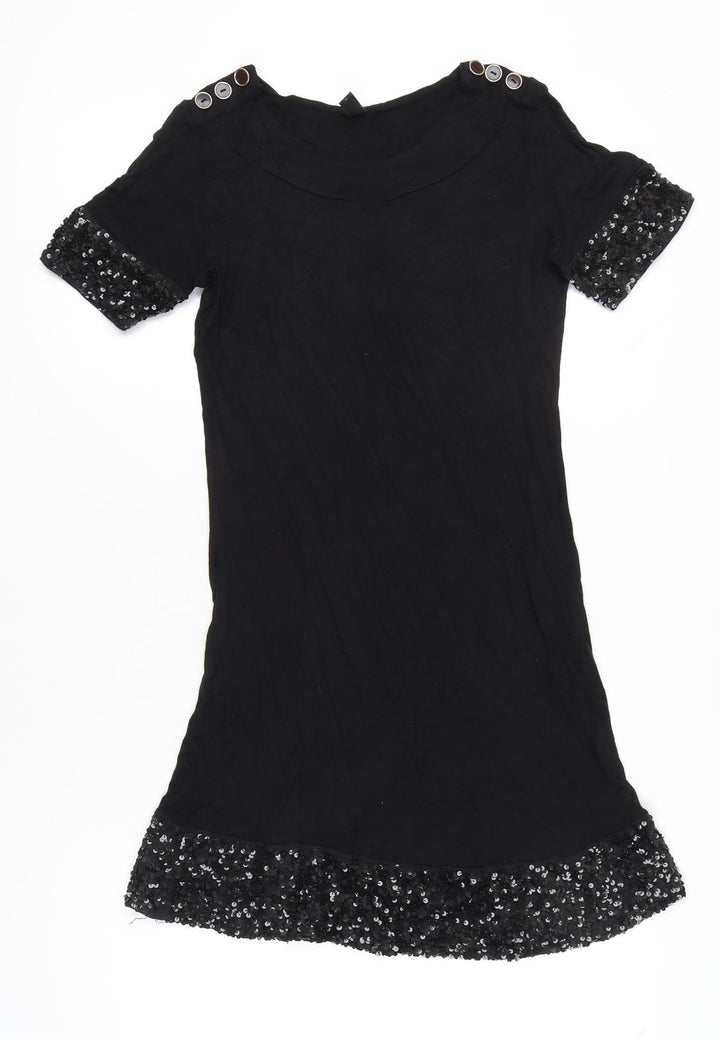 Vero Moda Womens Black M Shift Dress Sequin Accents Party Cocktail