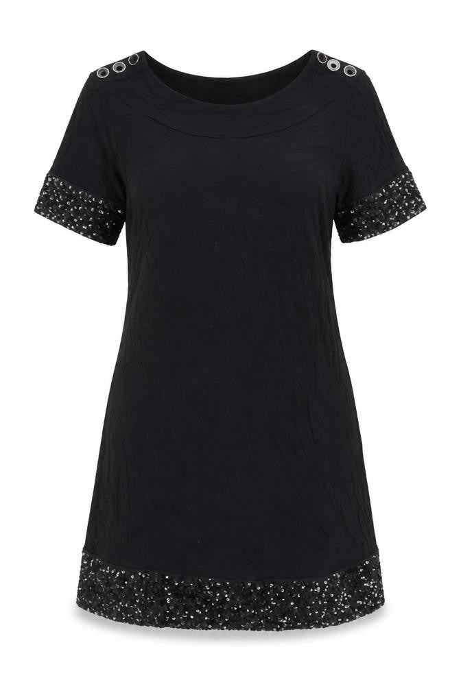 Vero Moda Womens Black M Shift Dress Sequin Accents Party Cocktail