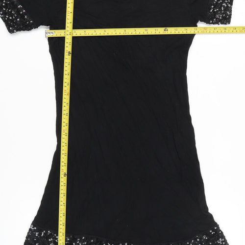 Vero Moda Womens Black M Shift Dress Sequin Accents Party Cocktail