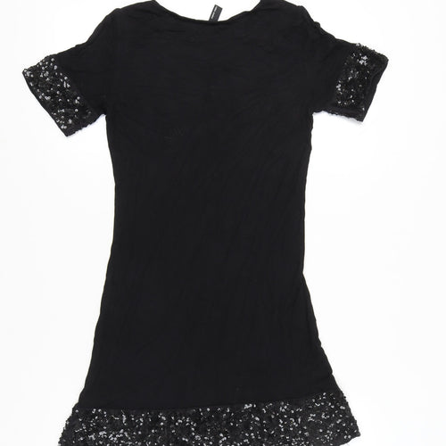 Vero Moda Womens Black M Shift Dress Sequin Accents Party Cocktail