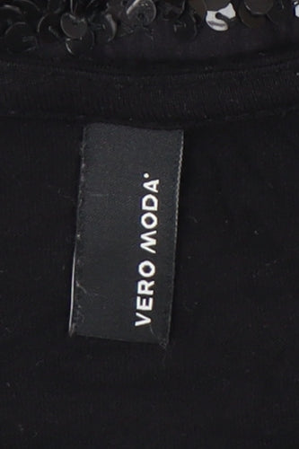 Vero Moda Womens Black M Shift Dress Sequin Accents Party Cocktail