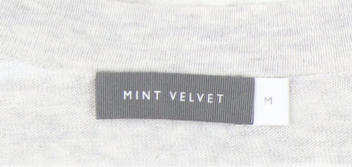 Mint Velvet Womens Grey Striped Sleeveless V-Neck Pullover Jumper M