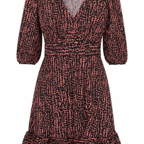 Dorothy Perkins Women’s Pink Black Animal Print Wrap Dress UK 10