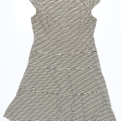 Anne Klein Women’s Beige Black Fit & Flare Dress Size 14