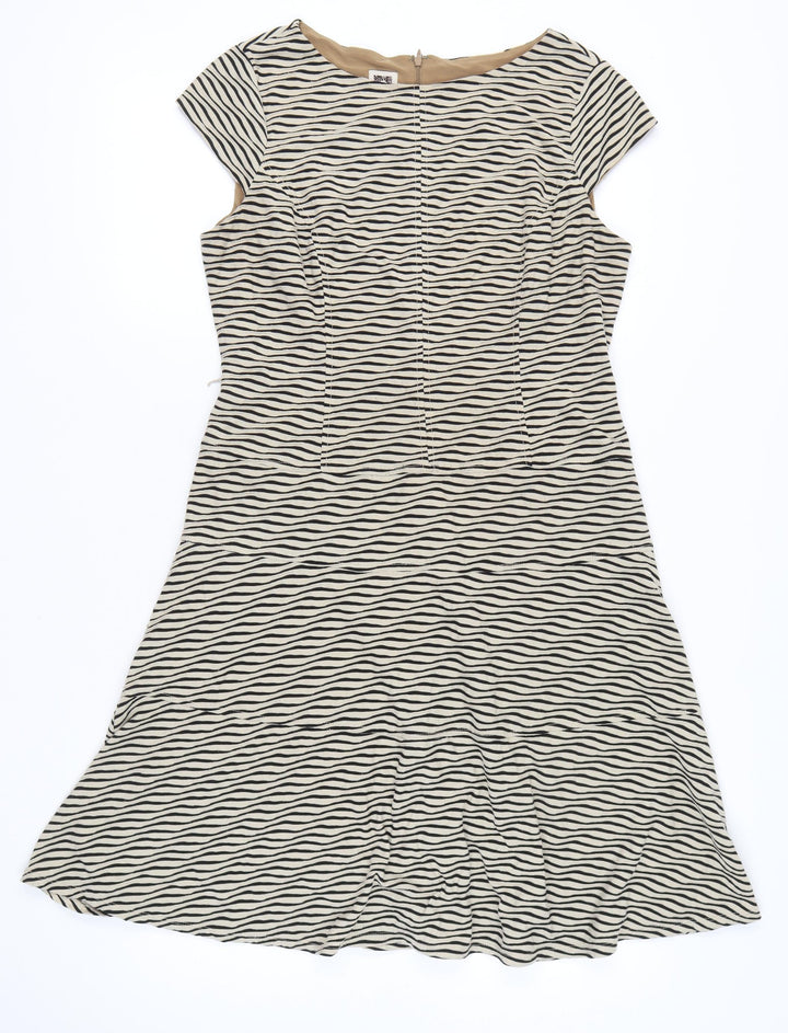 Anne Klein Women’s Beige Black Fit & Flare Dress Size 14