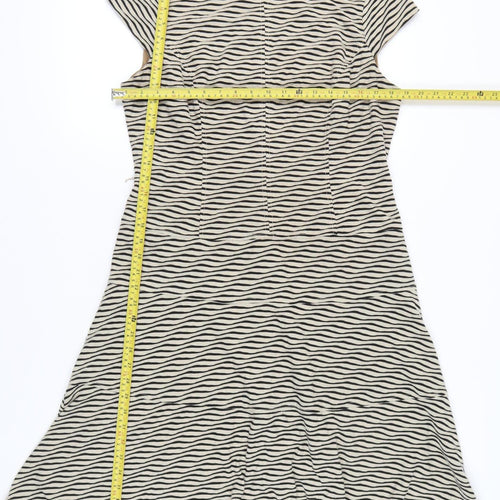 Anne Klein Women’s Beige Black Fit & Flare Dress Size 14
