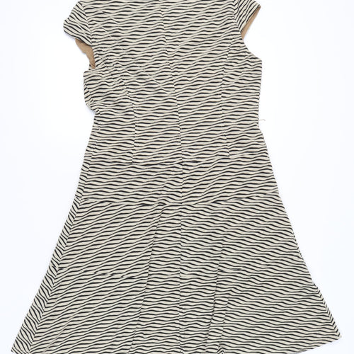 Anne Klein Women’s Beige Black Fit & Flare Dress Size 14
