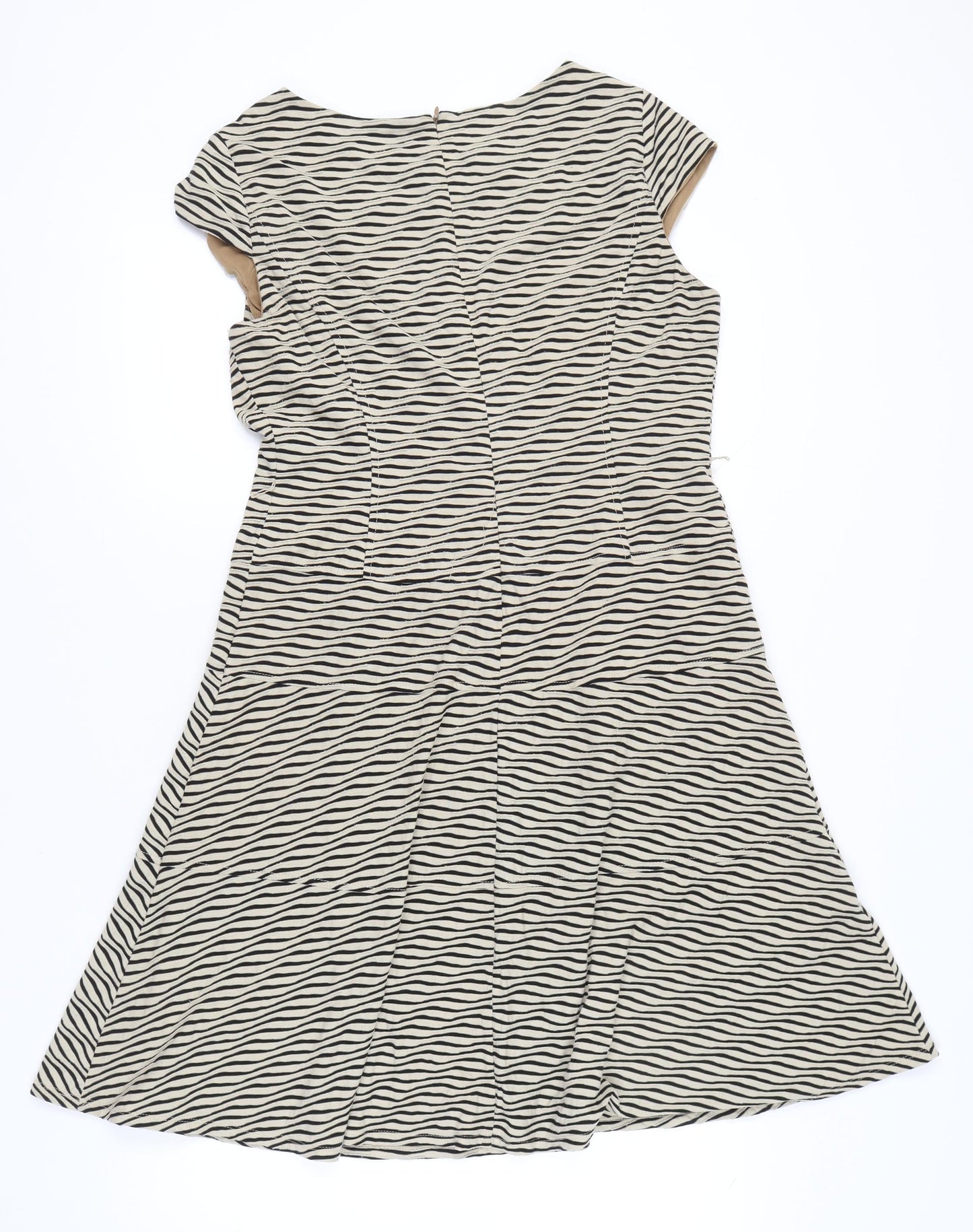 Anne Klein Women’s Beige Black Fit & Flare Dress Size 14