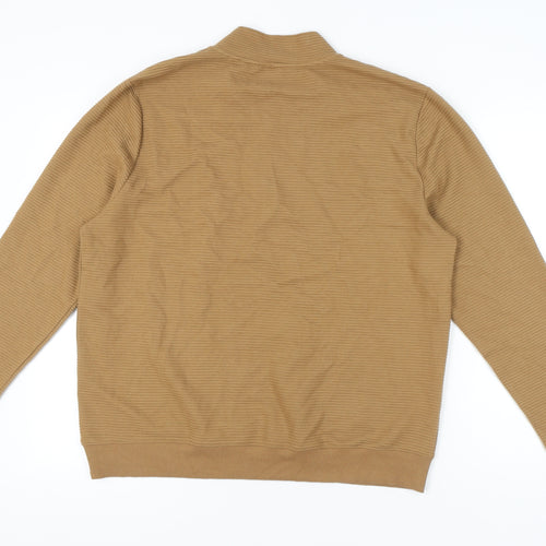 Avenue Men's Brown XL 1/4 Zip Mock Neck Sweatshirt Long Sleeve