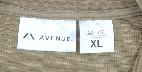 Avenue Men's Brown XL 1/4 Zip Mock Neck Sweatshirt Long Sleeve