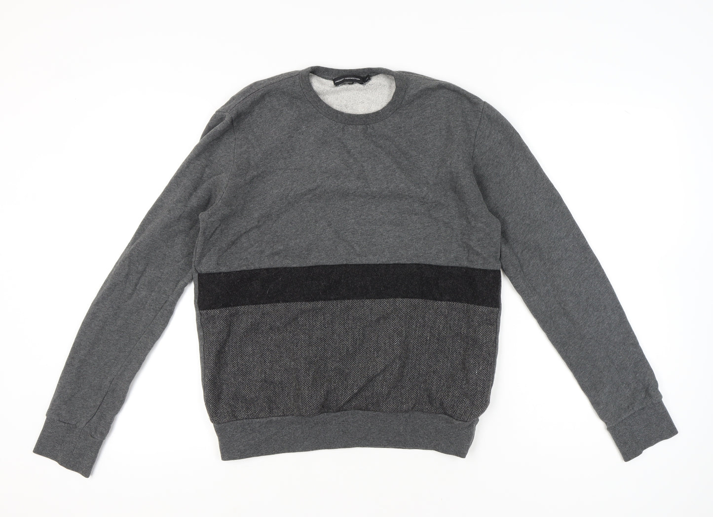 French Connection Mens Grey XS Crew Neck Pullover Sweatshirt