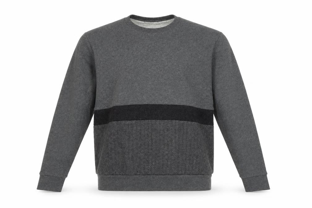 Front view of French Connection men’s grey xs crew neck pullover sweatshirt
