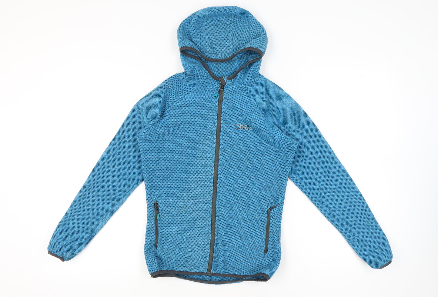 OEX Womens Blue Full Zip Hoodie UK 8 Polyester Spandex Outdoor