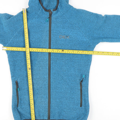 OEX Womens Blue Full Zip Hoodie UK 8 Polyester Spandex Outdoor