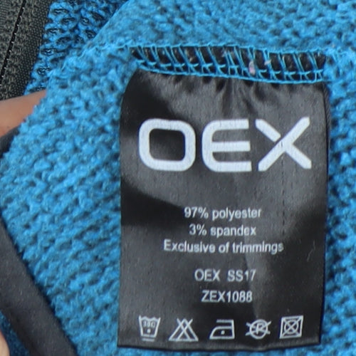 OEX Womens Blue Full Zip Hoodie UK 8 Polyester Spandex Outdoor