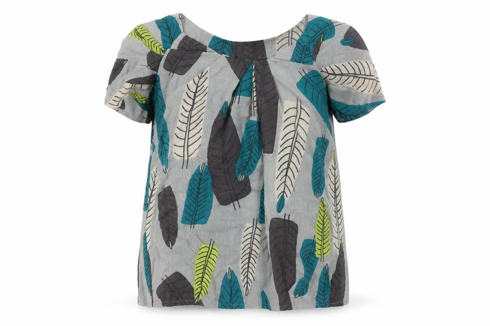 Front view of Hoss Intropia women’s multicoloured wool tunic blouse, size UK 10