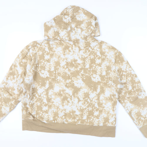 Champion Womens Beige Tie Dye Pullover Hoodie Size L Logo Casual