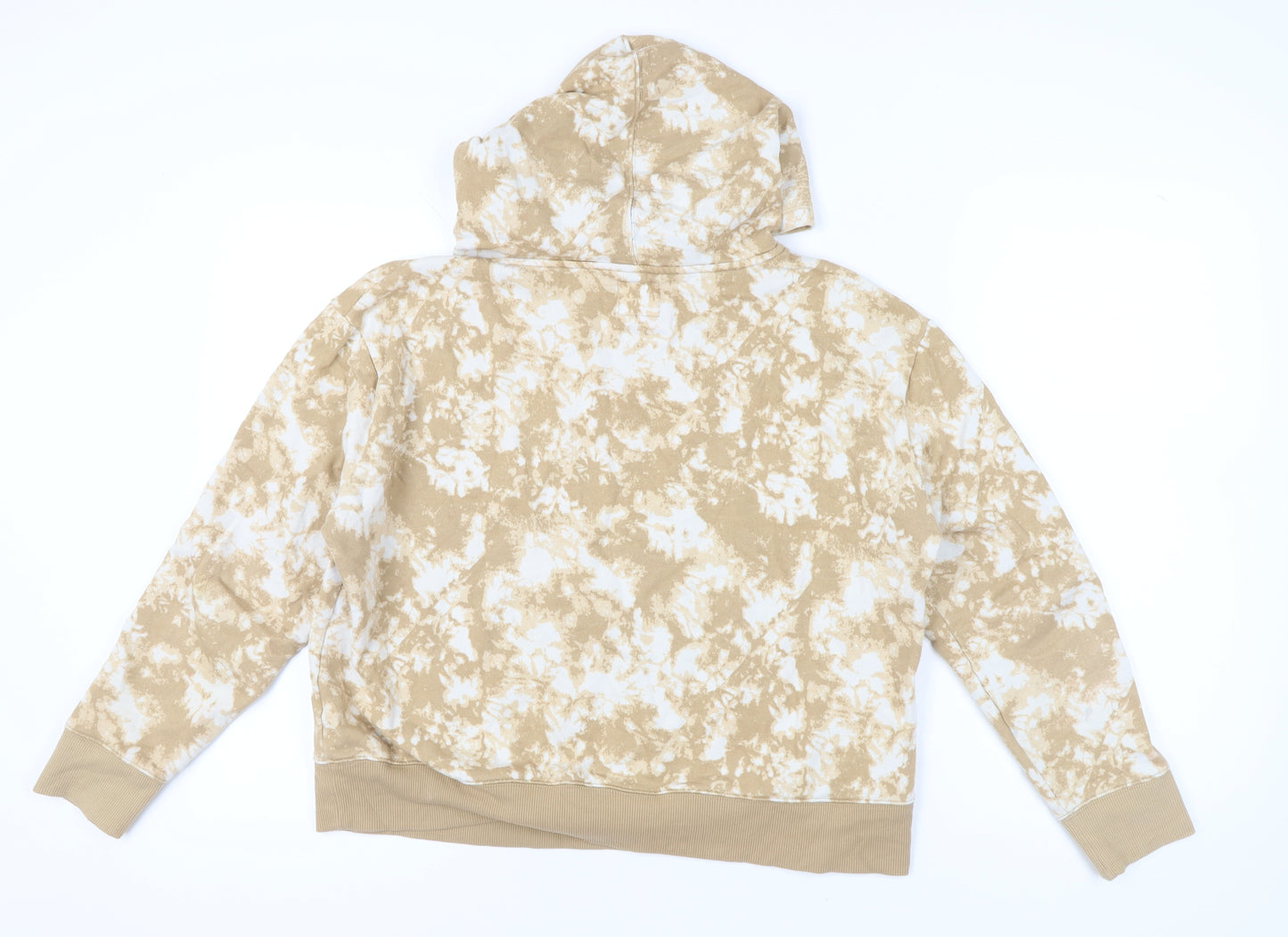 Champion Womens Beige Tie Dye Pullover Hoodie Size L Logo Casual