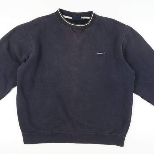 Rockport Men's Blue Pullover Sweatshirt L Crew Neck Logo