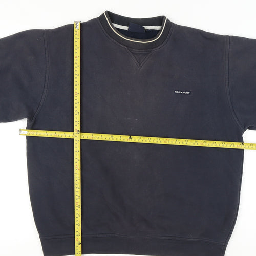Rockport Men's Blue Pullover Sweatshirt L Crew Neck Logo