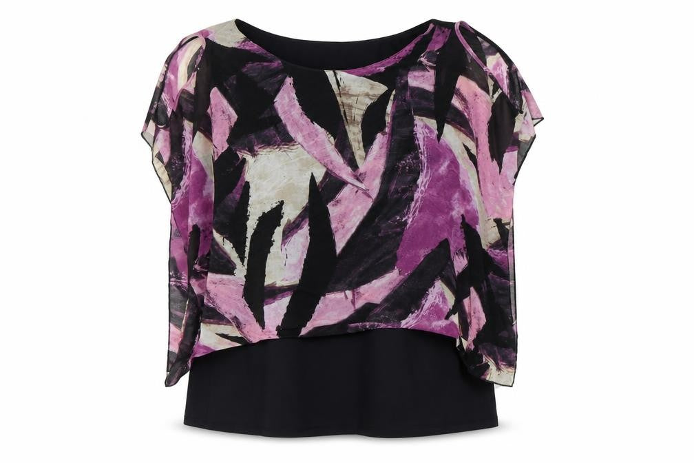 Boyet Fajardo Womens 3XL Multicoloured Tunic Blouse Scoop Neck