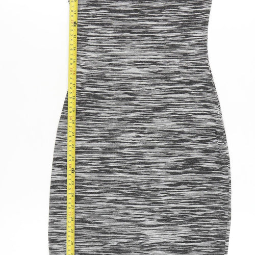 New Look Women’s Grey Black Bodycon Midi Dress Size 10