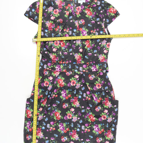 Blue Vanilla Women’s Multicoloured Floral Shift Dress Size 12 Short Sleeve