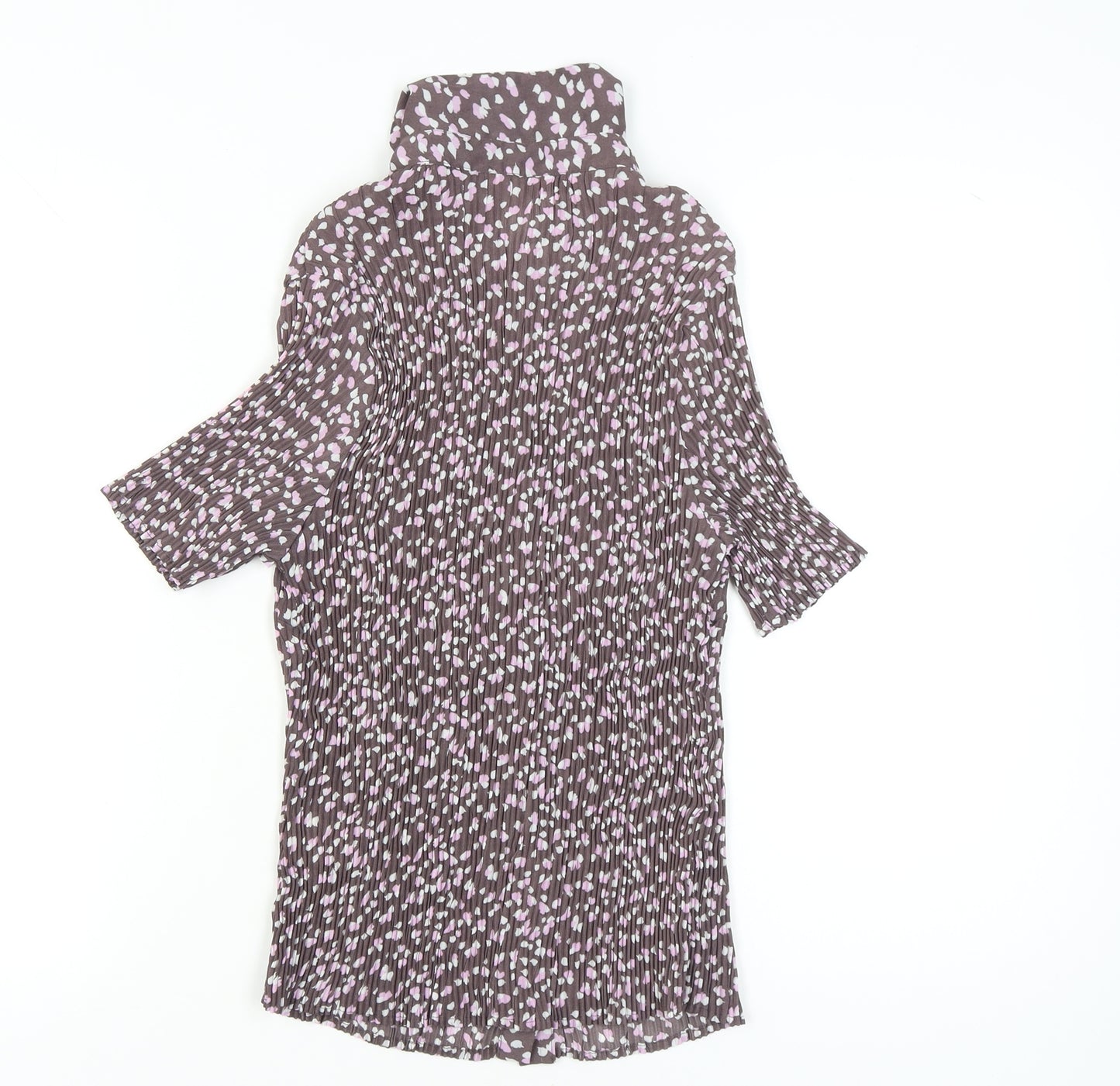 Soon Womens Brown Floral Button-Up Tunic Shirt Size 14