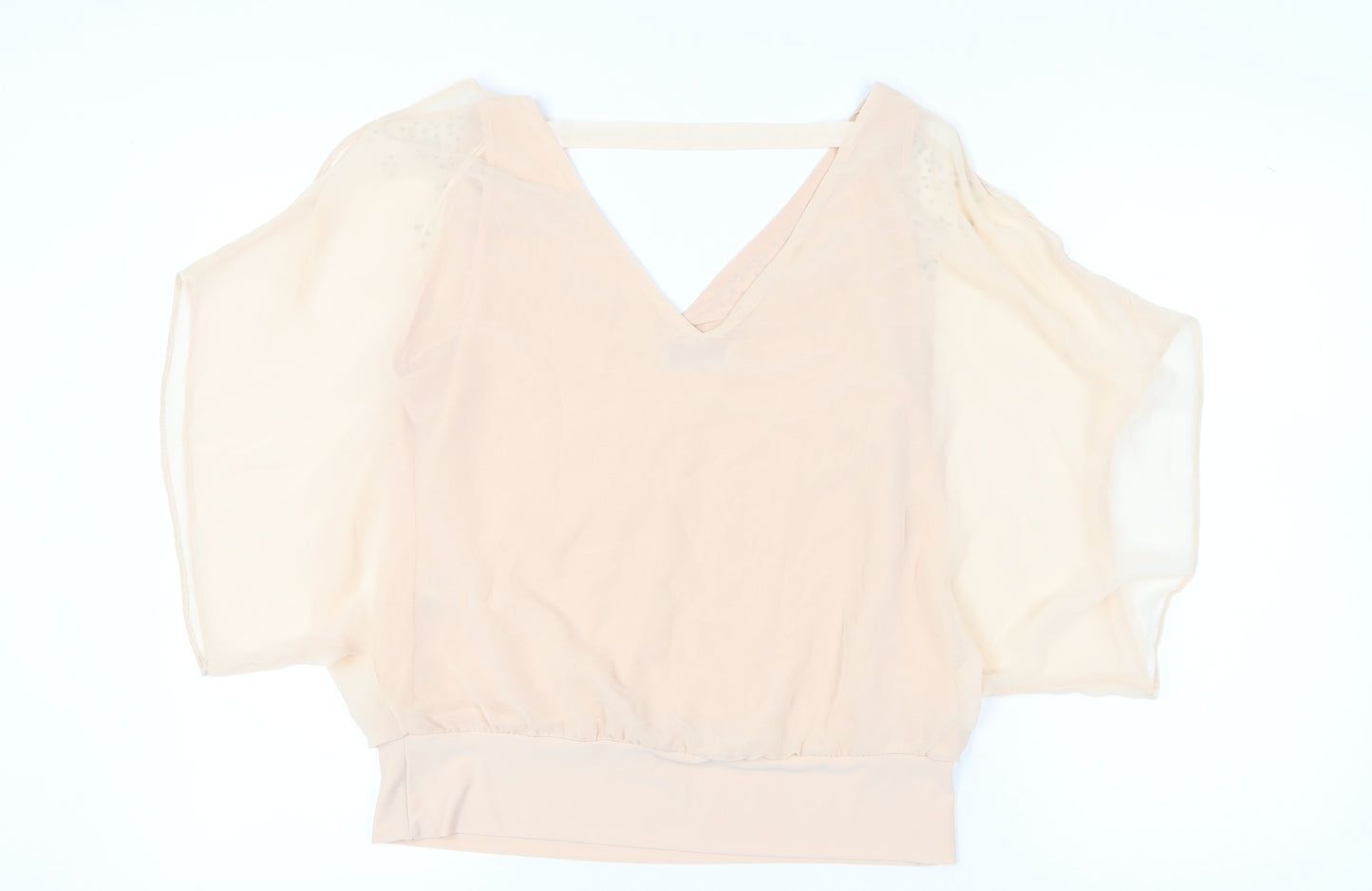Wallis Women’s Beige Petite Blouse UK 16 Sequin V-Neck Tunic