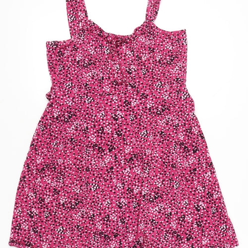 Dorothy Perkins Women Pink Polka Dot A-Line Dress UK 16