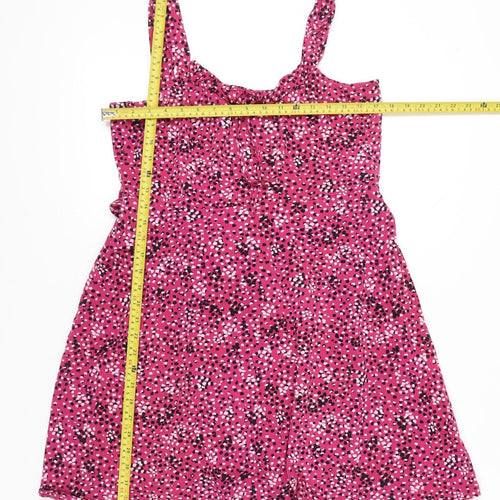 Dorothy Perkins Women Pink Polka Dot A-Line Dress UK 16