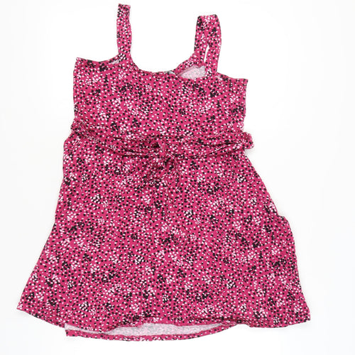 Dorothy Perkins Women Pink Polka Dot A-Line Dress UK 16