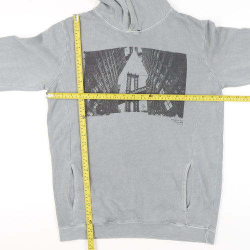 Cotton On Men’s Grey Pullover Hoodie Small Graphic Print City Urban