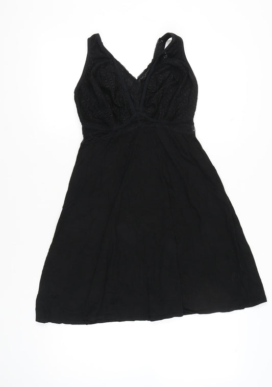 Bravissimo Womens Black Size 12 Chemise Lace Nightwear V-Neck