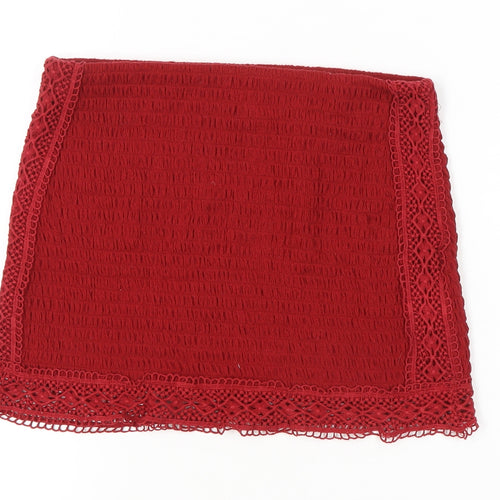 H&M Divided Women’s Red Lace Mini Skirt Size S Stretch