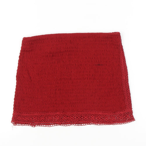 H&M Divided Women’s Red Lace Mini Skirt Size S Stretch