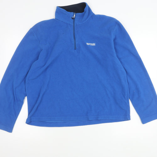 Regatta Mens Blue Fleece Sweatshirt XL Pullover 1/4 Zip Outdoor