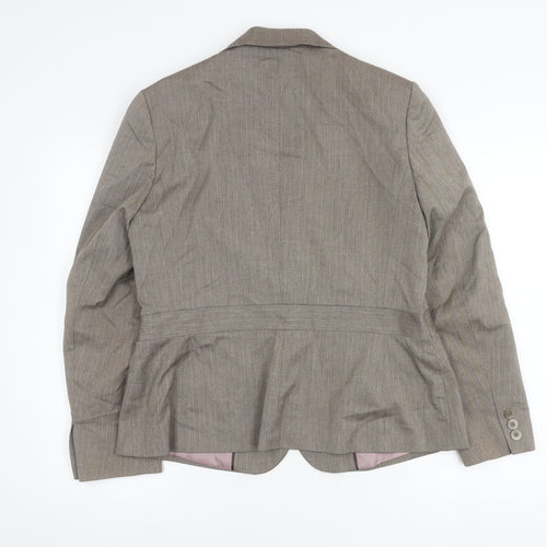 F&F Women’s Brown Pinstripe Blazer Size 16 Regular Fit Work Jacket