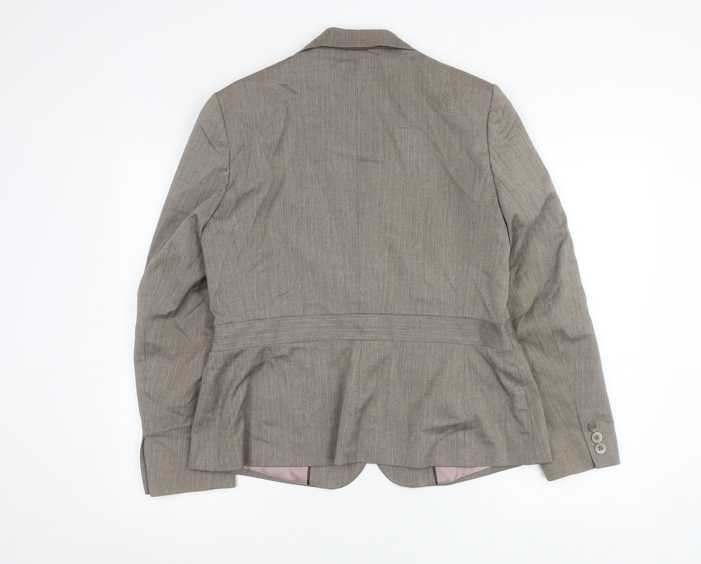 F&F Women’s Brown Pinstripe Blazer Size 16 Regular Fit Work Jacket