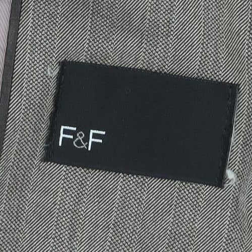 F&F Women’s Brown Pinstripe Blazer Size 16 Regular Fit Work Jacket