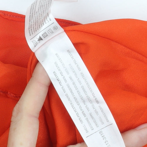 Darlene Women's Orange Fit & Flare Dress Size M Short Sleeve Scoop Neck