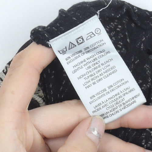 Ecole Womens Black M Geometric Button Camisole Tank Top Summer