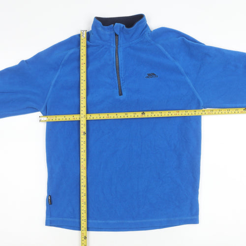 Trespass Boys Blue Fleece 1/4 Zip Sweatshirt M Regular Fit Outdoor Wear